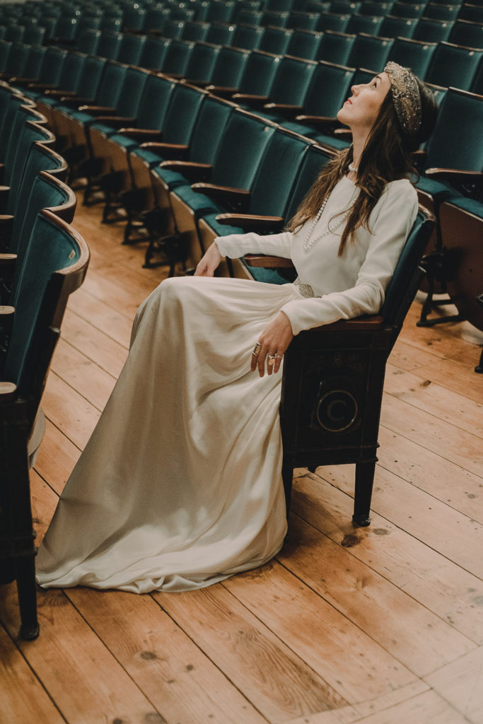 bride inside theatre - brides inspiration wedding photographer